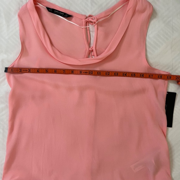 NWT Zara Back Buttons Sleeveless Scoop Neck Watermelon Pink Top Size Small - Picture 9 of 11
